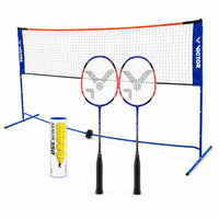Badminton Garden Set – 2 Rackets, Net & Plastic Shuttlecocks