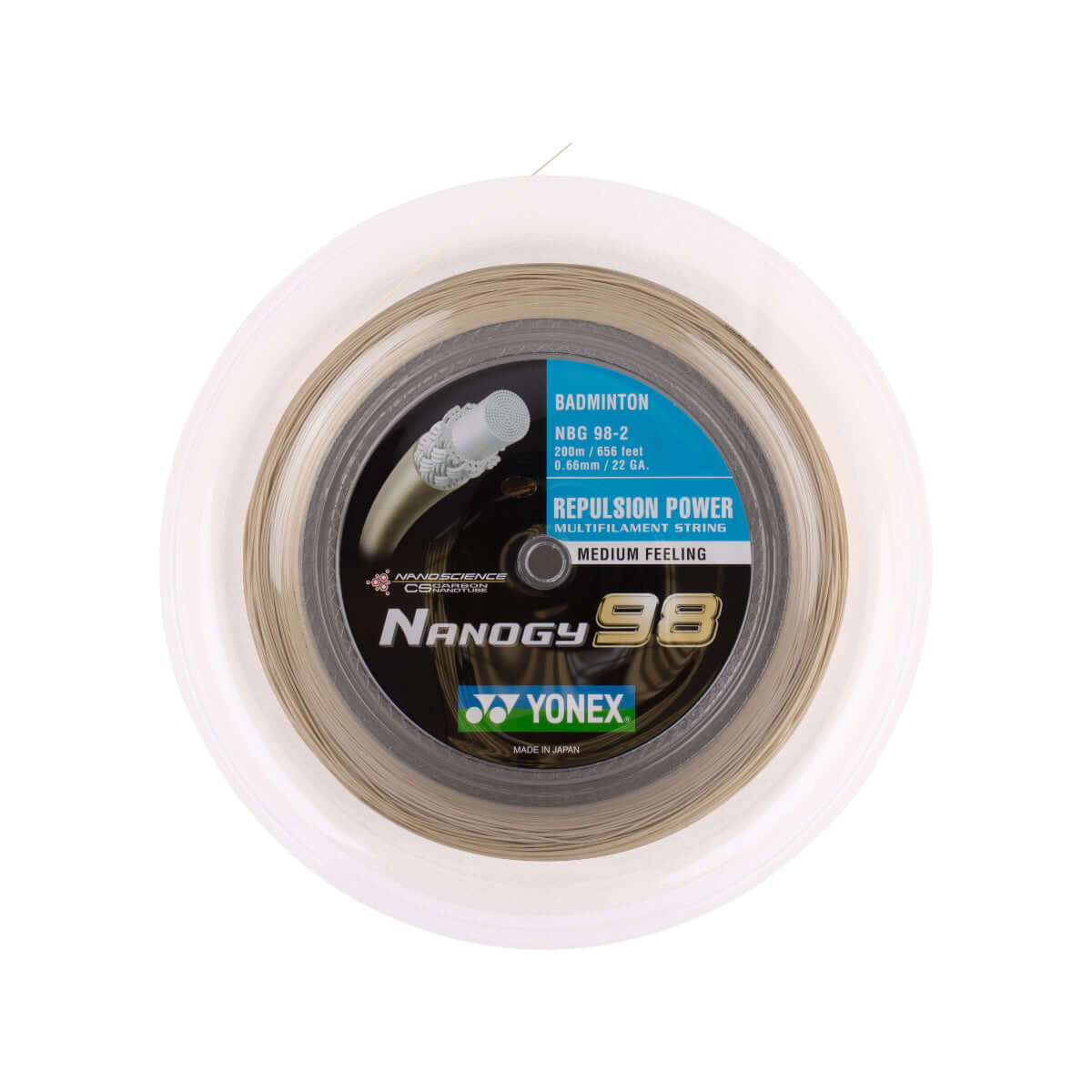 Yonex Nanogy 98 (NBG-98) 200m Rolle - 0,66 mm Badminton Saite