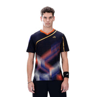 Hundred Performance Badminton T-Shirt - Marineblau/Orange