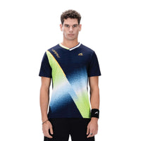 Hundred Performance Badminton T-Shirt - Marineblau/Grün