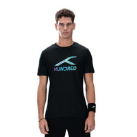 Hundred Logo Badminton T-Shirt - Schwarz/Pink